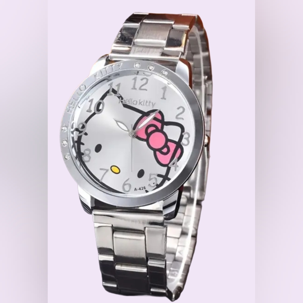 Hello Kitty Stainless Steel Watch - 3.5cm Dial, 0.7cm Thick